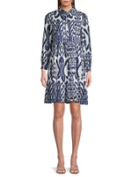 Romy Cotton Ikat-Inspired Shirtdress