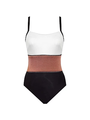 Spectra Trifecta Colorblocked One-Piece Swimsuit