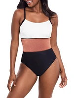 Spectra Trifecta Colorblocked One-Piece Swimsuit