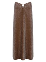 Port Maria Chocolate Rainstorm Metallic Knit Midi-Skirt