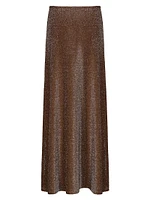 Port Maria Chocolate Rainstorm Metallic Knit Midi-Skirt