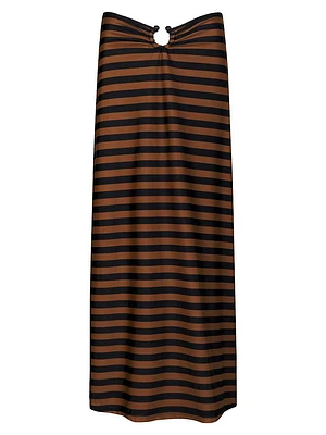 Port Maria Anesha Striped O-Ring Maxi-Skirt