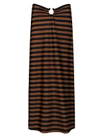 Port Maria Anesha Striped O-Ring Maxi-Skirt