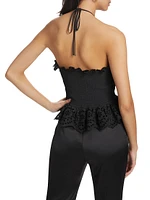 Michelle Ruched Eyelet Top