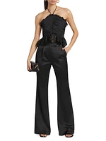 Michelle Ruched Eyelet Top