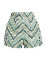 Kaiya Chevron Cotton-Blend Shorts