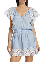 Rya Linen Lace-Trimmed Minidress