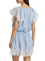 Rya Linen Lace-Trimmed Minidress