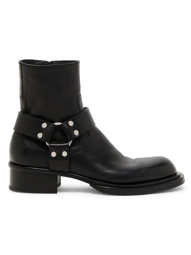 Studded Leather Ankle Boots