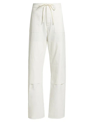 Beach Straight-Leg Cotton Pants