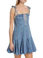 Flounce Denim Minidress