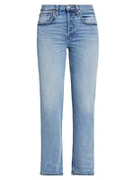 Mid-Rise Stovepipe Stretch Crop Jeans