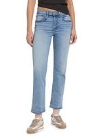 Mid-Rise Stovepipe Stretch Crop Jeans