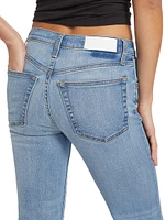 Mid-Rise Stovepipe Stretch Crop Jeans