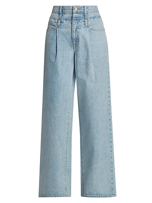 Re-Work Double Waistband Wide-Leg Jeans