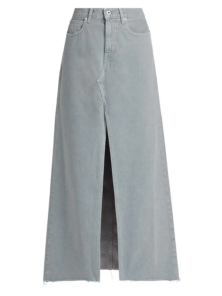 Low-Rise Denim Maxi Skirt