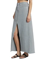 Low-Rise Denim Maxi Skirt