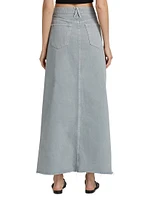 Low-Rise Denim Maxi Skirt