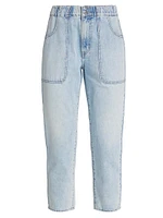 Arya Cropped Denim Cargo Pants