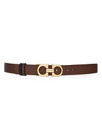 Gancini Reversible & Adjustable Cut-to-Size Hammered Leather Belt