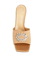 Aurum 50MM Crystal-Embellished Silk Mules