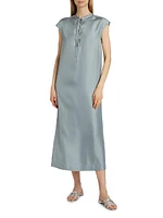 Demeter Silk Tieneck Midi-Dress