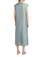 Demeter Silk Tieneck Midi-Dress