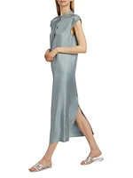 Demeter Silk Tieneck Midi-Dress