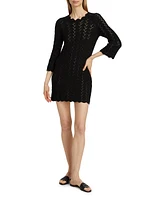 Ditu Pointelle Knit Cotton Minidress