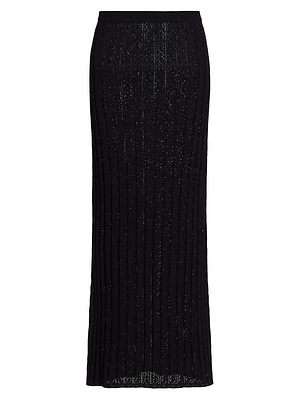 Dera Pointelle Knit Maxi Skirt