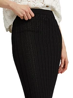 Dera Pointelle Knit Maxi Skirt