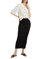 Dera Pointelle Knit Maxi Skirt