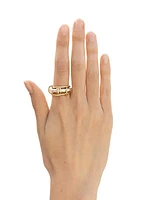 Gemini Vulcan 18K Yellow Gold, Sterling Silver & 0.09 Diamond Three-Band Ring