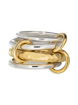 Janssen Vulcan 18K Yellow Gold & Sterling Silver Four-Band Ring