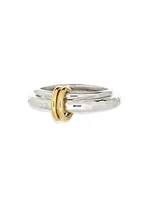 Spinelli Kilcollin Agon Vulcan 18K Yellow Gold & Sterling Silver Two-Band Ring