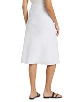 Easy Slip Linen-Blend Skirt