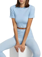 Logo Ribbed Crop Top