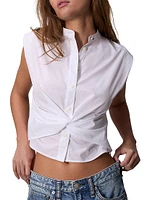 Louisa Sleeveless Poplin Shirt