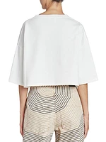 LOEWE x Paula's Ibiza Raffia Logo Crop T-Shirt