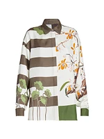 LOEWE x Paula's Ibiza Striped Floral Silk-Blend Shirt