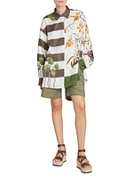 LOEWE x Paula's Ibiza Striped Floral Silk-Blend Shirt