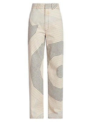 LOEWE x Paula's Ibiza Baggy Swirled Jeans