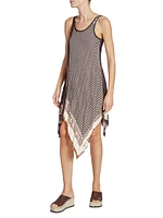 LOEWE x Paula's Ibiza Scarf-Print Asymmetric Midi-Dress