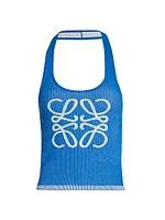 LOEWE x Paula's Ibiza Logo Knit Halter Tank