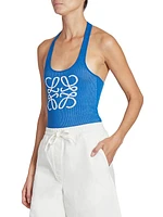 LOEWE x Paula's Ibiza Logo Knit Halter Tank