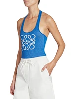 LOEWE x Paula's Ibiza Logo Knit Halter Tank