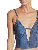 LOEWE x Paula's Ibiza Strappy Cotton Chambray Top