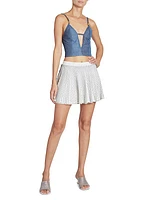 LOEWE x Paula's Ibiza Scalloped Knit Miniskirt