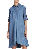 LOEWE x Paula's Ibiza Two-Tone Chambray Tunic Dress