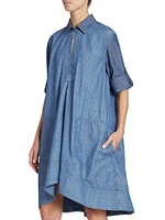 LOEWE x Paula's Ibiza Two-Tone Chambray Tunic Dress